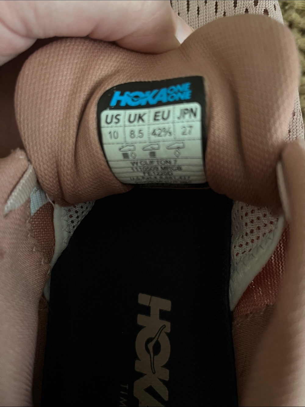 Hoka Clifton 7 Women’s Running Shoes Misty Rose Pink and White - Picture 4 of 5